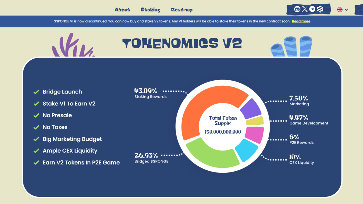 Tokenomics page