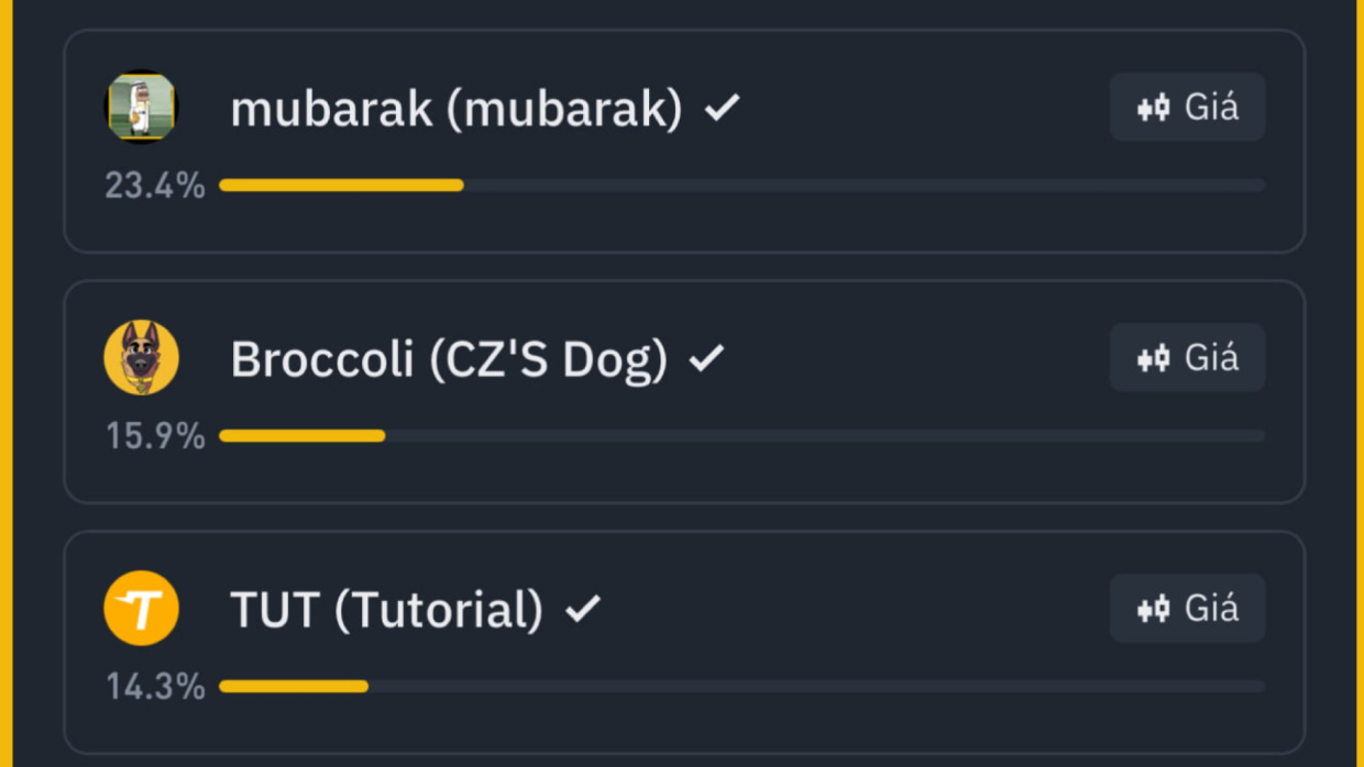 Binance’s "Vote to List" lets users pick tokens. $BROCCOLI, $TUT, $MUBARAK led. Voting needs 0.01 BNB.