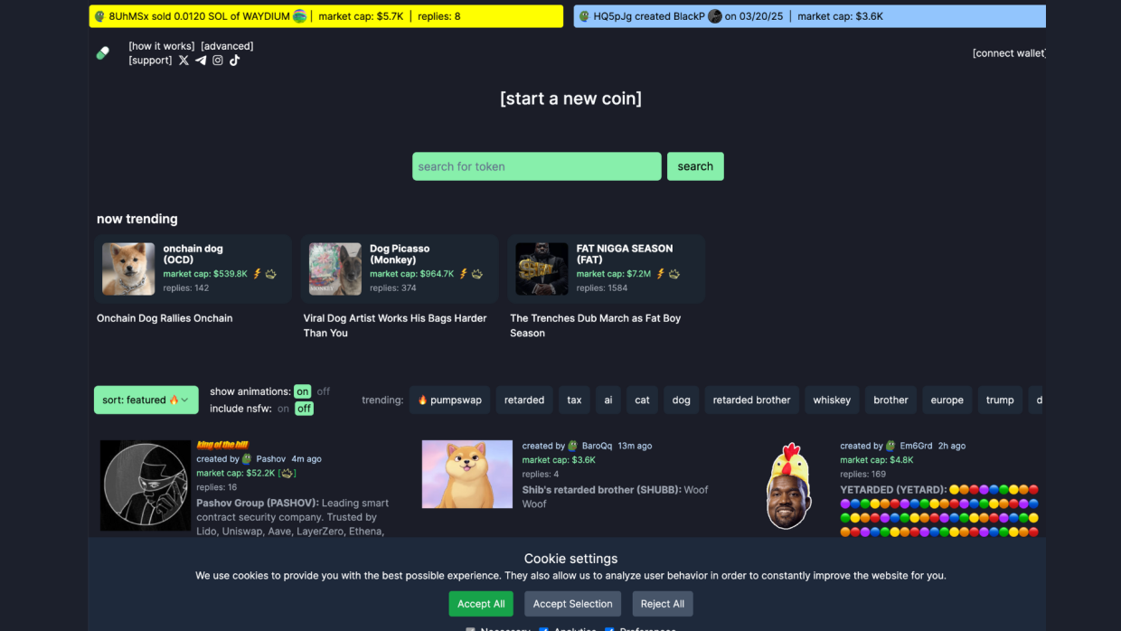 PumpFun, a Solana memecoin platform, saw revenue drop 95%, from $15M to $1M, as hype faded.