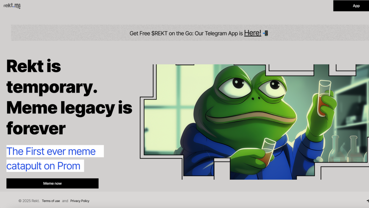 Rekt.me is a memecoin platform focused on transparency and easy coin launching.
